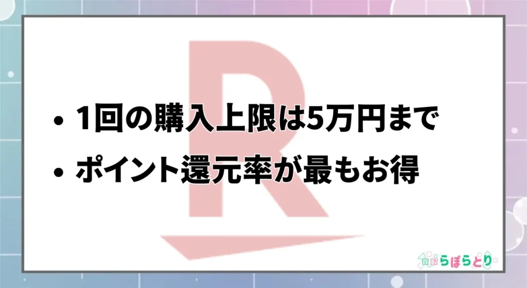楽天市場|上限5万円だが最もお得