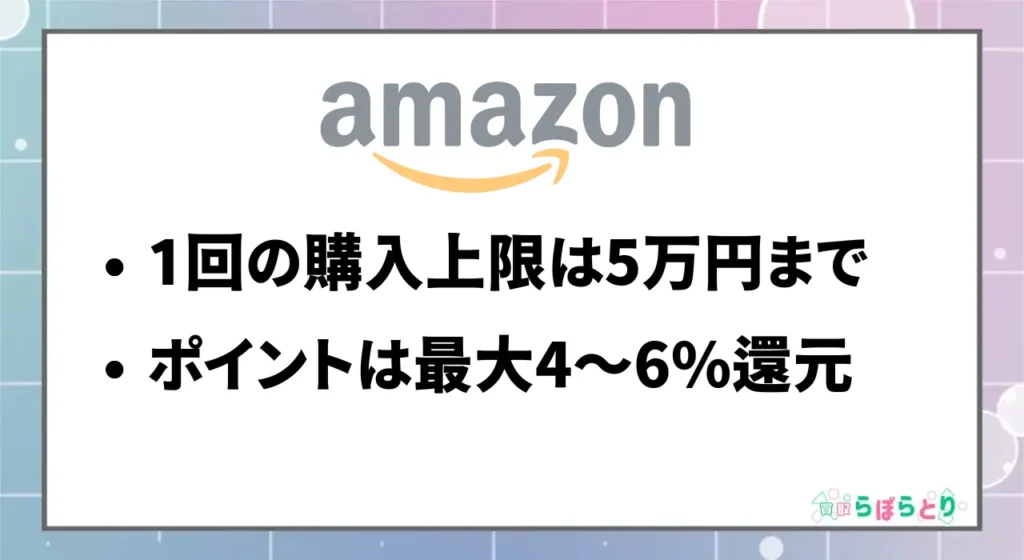 Amazon:上限5万円・最大4〜6%還元