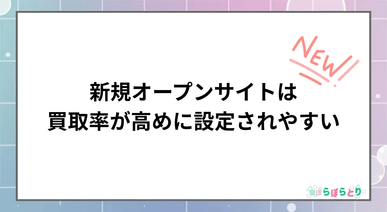 新規オープンサイトの高買取率イメージ